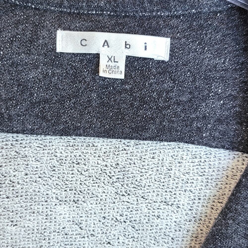 Cabi #775 Moto Jacket Asymmetrical Zip French Terry Knit Sz XL Charcoal Gray - Picture 9 of 16